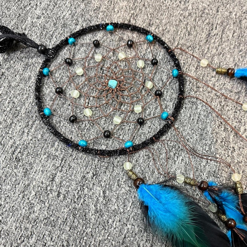 Awlee Dream Catcher for Boys Blue Dreamcatcher for Bedroom Handmade Feather Hanging Decoration Ornament Birthday Festival Craft Gift - Image 3